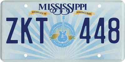 MS license plate ZKT448