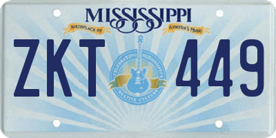 MS license plate ZKT449
