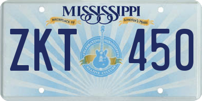 MS license plate ZKT450