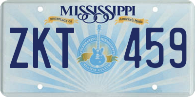 MS license plate ZKT459