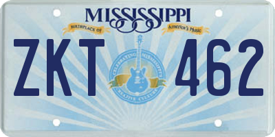 MS license plate ZKT462