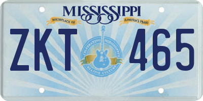 MS license plate ZKT465