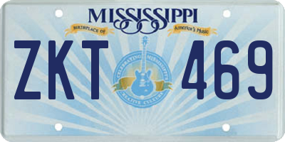 MS license plate ZKT469