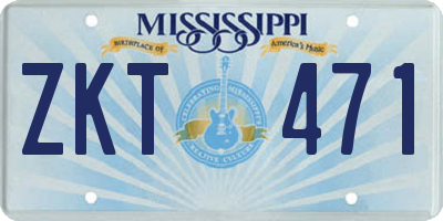 MS license plate ZKT471