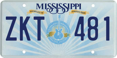 MS license plate ZKT481