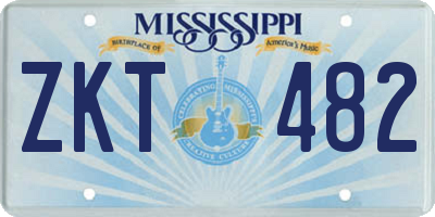 MS license plate ZKT482