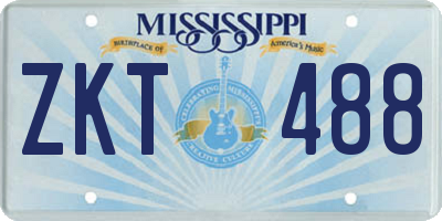 MS license plate ZKT488