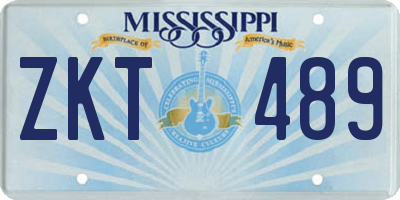 MS license plate ZKT489
