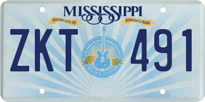 MS license plate ZKT491