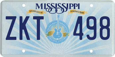 MS license plate ZKT498