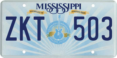 MS license plate ZKT503