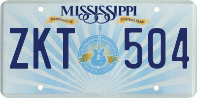 MS license plate ZKT504