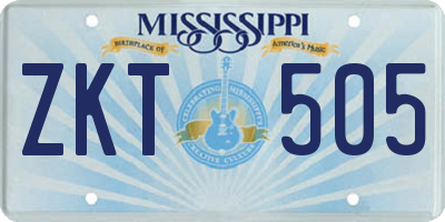 MS license plate ZKT505
