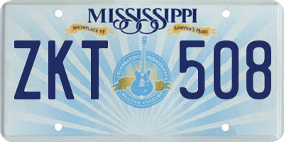 MS license plate ZKT508