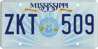 MS license plate ZKT509