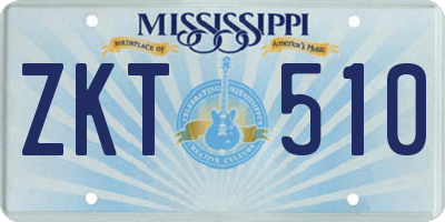 MS license plate ZKT510