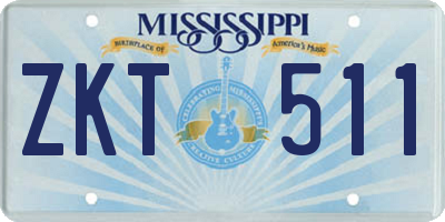 MS license plate ZKT511