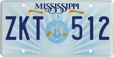 MS license plate ZKT512