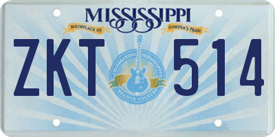 MS license plate ZKT514