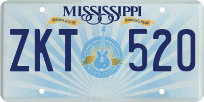 MS license plate ZKT520