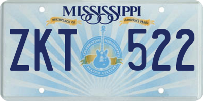 MS license plate ZKT522