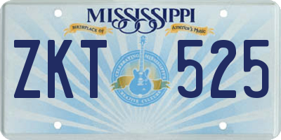 MS license plate ZKT525