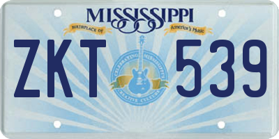 MS license plate ZKT539