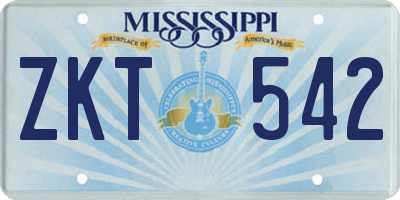 MS license plate ZKT542