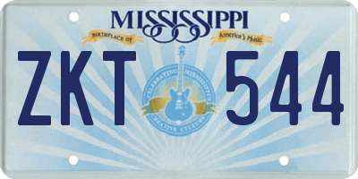 MS license plate ZKT544