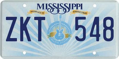MS license plate ZKT548