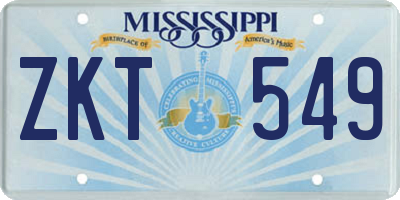 MS license plate ZKT549
