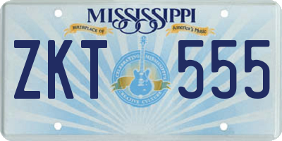 MS license plate ZKT555