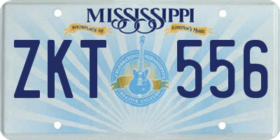 MS license plate ZKT556