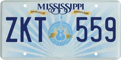 MS license plate ZKT559