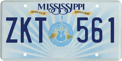 MS license plate ZKT561