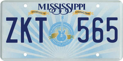 MS license plate ZKT565