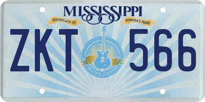 MS license plate ZKT566