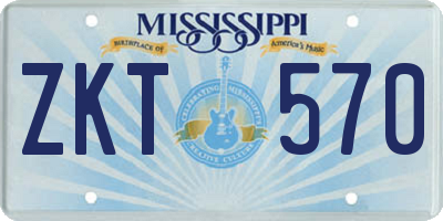 MS license plate ZKT570