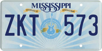 MS license plate ZKT573