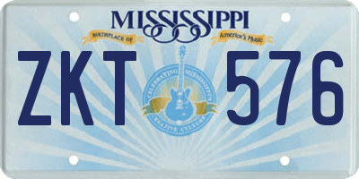 MS license plate ZKT576