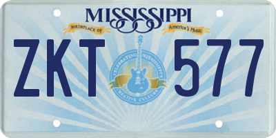 MS license plate ZKT577
