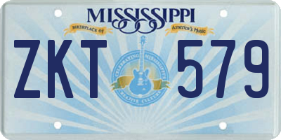 MS license plate ZKT579