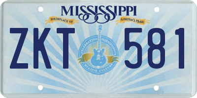 MS license plate ZKT581