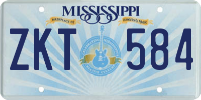 MS license plate ZKT584