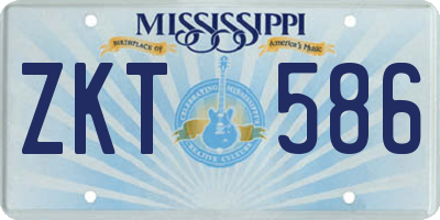 MS license plate ZKT586