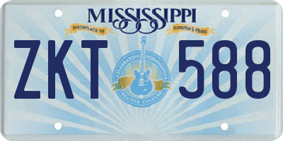 MS license plate ZKT588