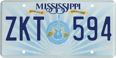 MS license plate ZKT594