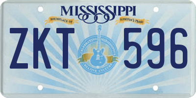 MS license plate ZKT596
