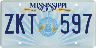 MS license plate ZKT597