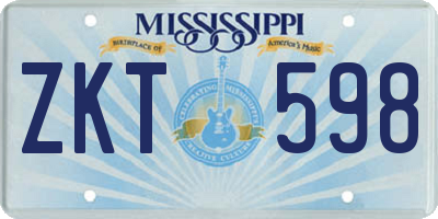 MS license plate ZKT598
